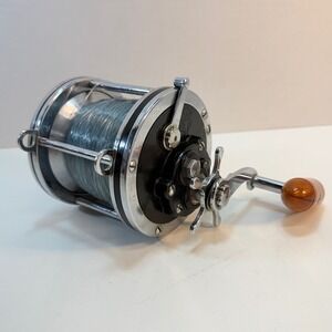 Penn Senator 114 6/0 Fishing Reel Saltwater Black Silver Vintage USA Bakelite